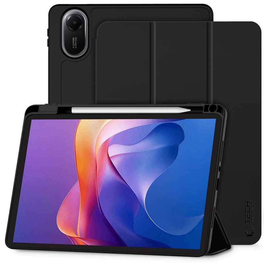Защитен Калъф за Xiaomi Redmi Pad 2 11" 2025, Tech-Protect Trifold Slim Pen Case, Черен
