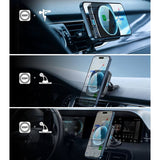 Безжично Зарядно за Кола за iPhone, ESR Magsafe Car Charger QI2 15w, Черен (5)