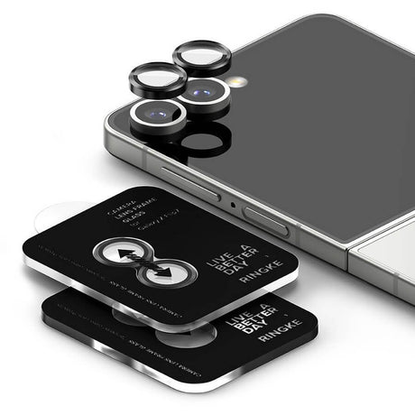 Протектор за Камерата на Samsung Z Flip 7, Ringke Cam Lens Glass 2бр., Черен (3)