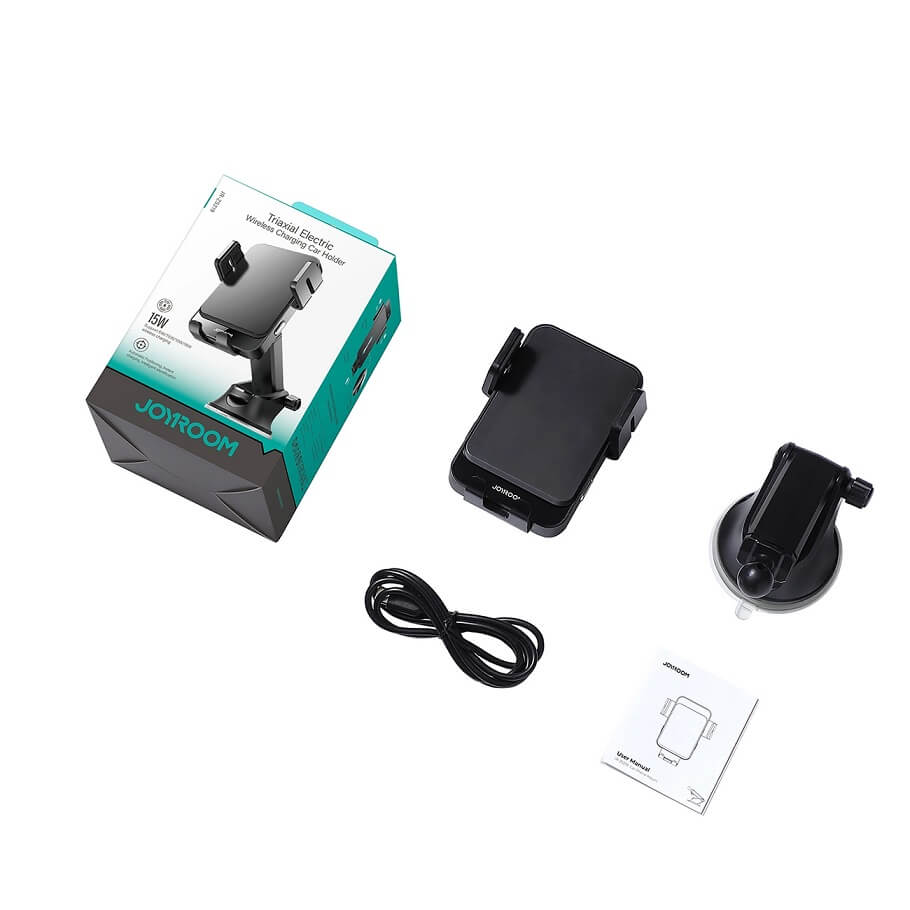 Стойка за Кола с Безжично Зареждане, Joyroom Vent Holder 15w, Черен (7)