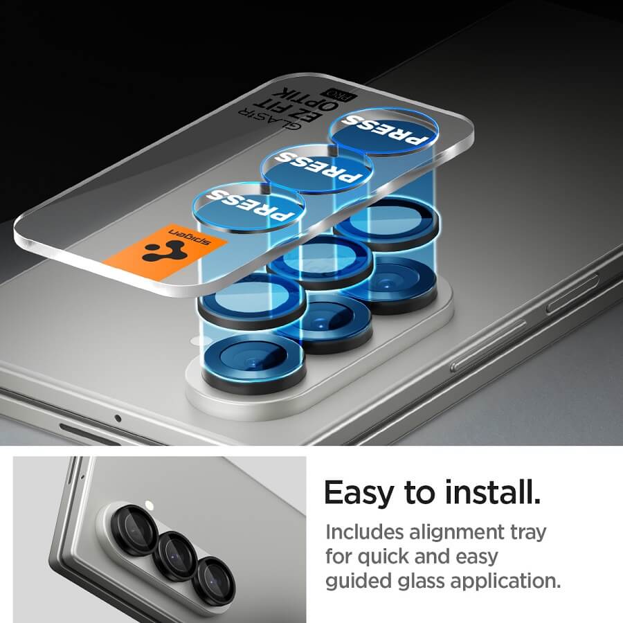 Протектор за Камерата на Samsung Z Fold 7, Spigen EZ Fit Optik Pro Glass tR 2бр., Черен (9)