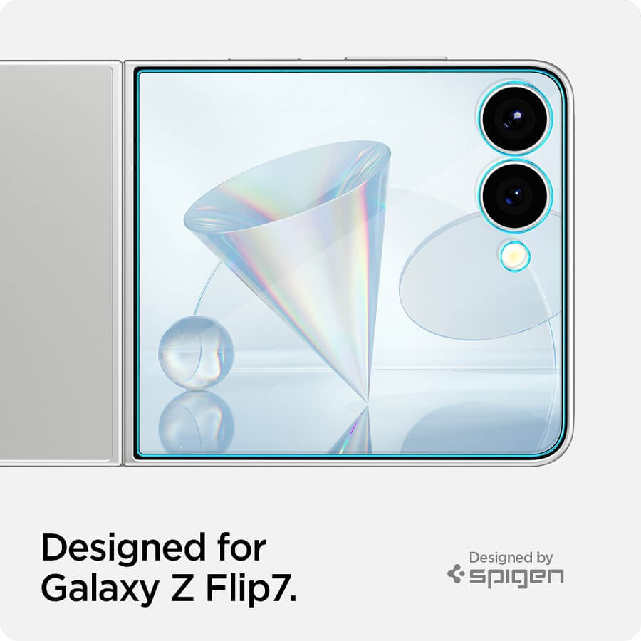 Протектор за Външния Дисплей на Samsung Z Flip 7, Spigen EZ Fit Glass 2бр., Прозрачен (9)