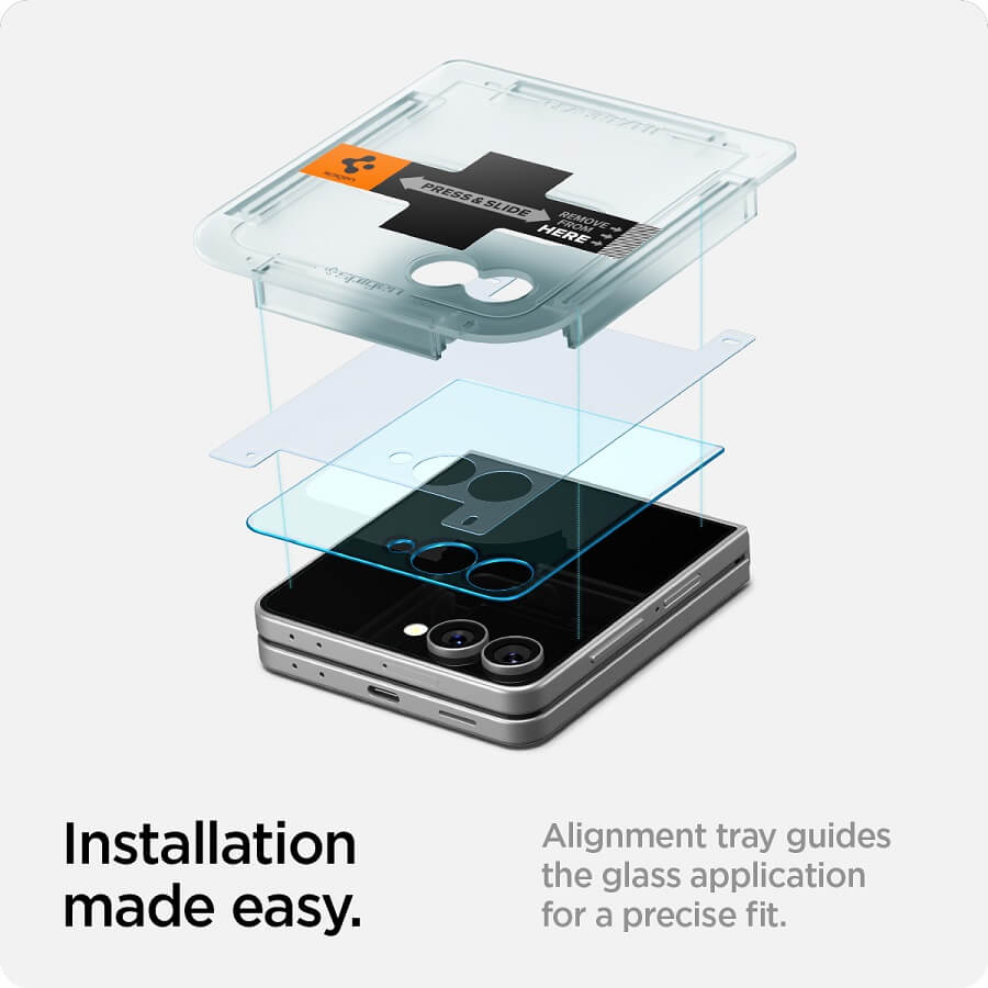 Протектор за Външния Дисплей на Samsung Z Flip 7, Spigen EZ Fit Glass 2бр., Прозрачен (10)