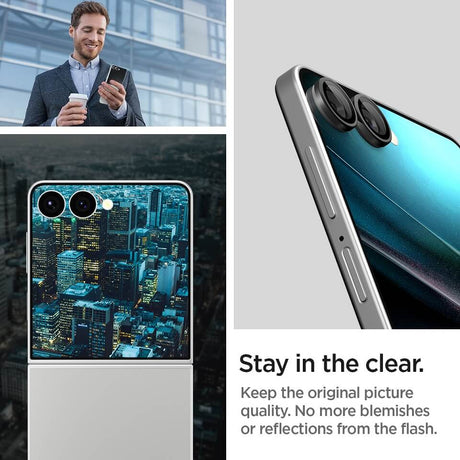 Протектор за Камерата на Samsung Z Flip 7, Spigen EZ Fit Optik Pro Glass tR 2бр., Черен (9)