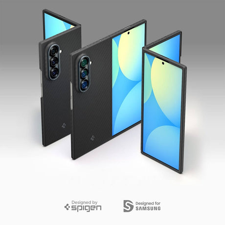 Карбонов Калъф за Samsung Z Fold 7, Spigen AirSkin Aramid Case, Черен (8)
