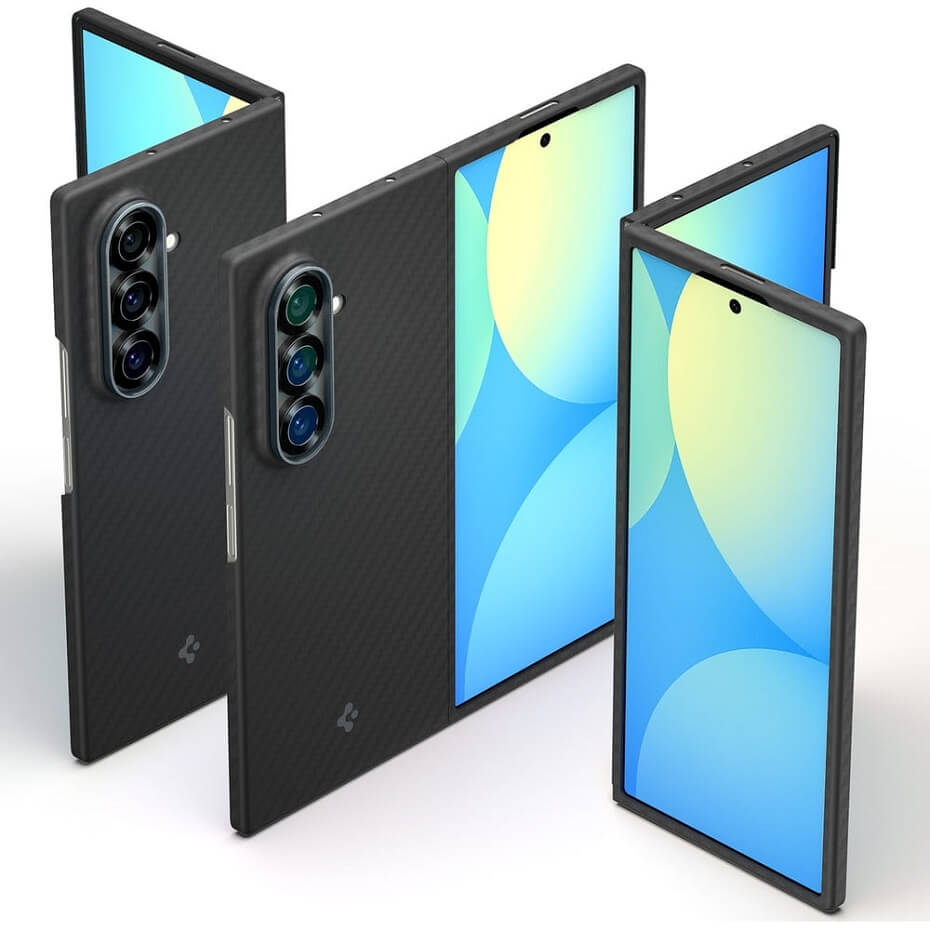 Карбонов Калъф за Samsung Z Fold 7, Spigen AirSkin Aramid Case, Черен (7)