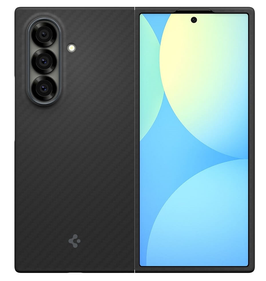 Карбонов Калъф за Samsung Z Fold 7, Spigen AirSkin Aramid Case, Черен (3)