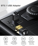 Блутут Адаптер, Bluetooth Transmitter Dongle 5.1, Черен (5)