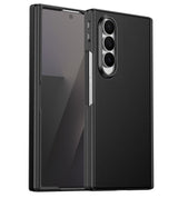 Magsafe Калъф с Протектор за Samsung Z Fold 4, Leather Hinge Case, Черен (2)