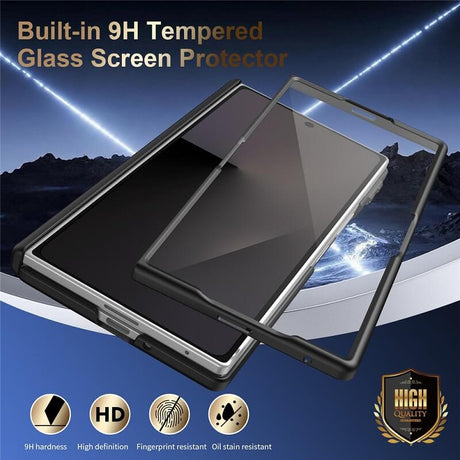 Magsafe Калъф с Протектор за Samsung Z Fold 4, Leather Hinge Case, Черен (6)