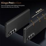 Magsafe Калъф с Протектор за Samsung Z Fold 4, Leather Hinge Case, Черен (5)
