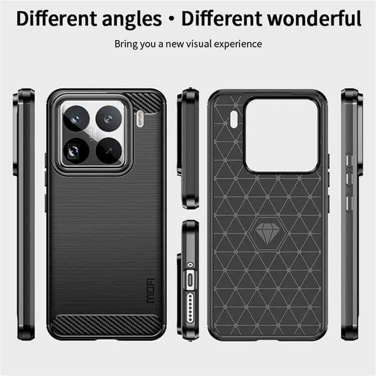 Противоударен Калъф за Xiaomi 15T Pro, Premium Carbon Case, Черен (8)