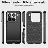 Противоударен Калъф за Xiaomi 15T Pro, Premium Carbon Case, Черен (8)