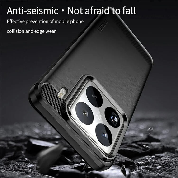 Противоударен Калъф за Xiaomi 15T Pro, Premium Carbon Case, Черен (5)
