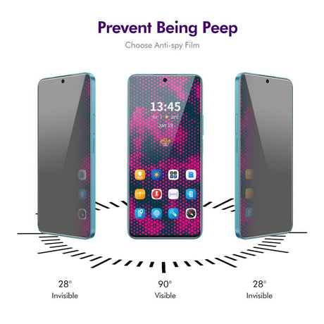 Затъмняващ Протектор за Huawei Pura 80, Privacy Anti-Spy Glass, Черен (2)