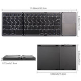 Сгъваема Клавиатура с Тъчпад, Wireless Pocked Keyboard, Сив (7)