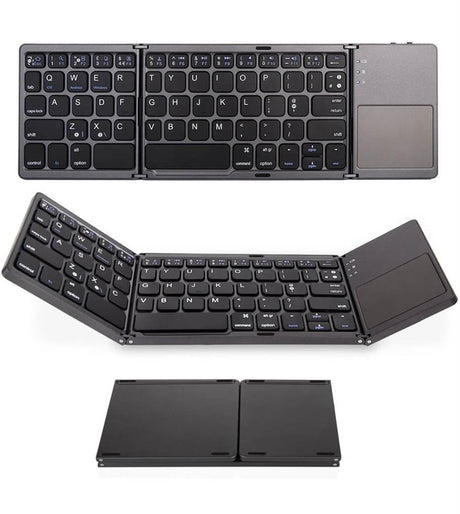 Сгъваема Клавиатура с Тъчпад, Wireless Pocked Keyboard, Сив (2)