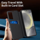 Активен Калъф за Samsung S23 Ultra, Smart Wallet Book Case, Черен (7)