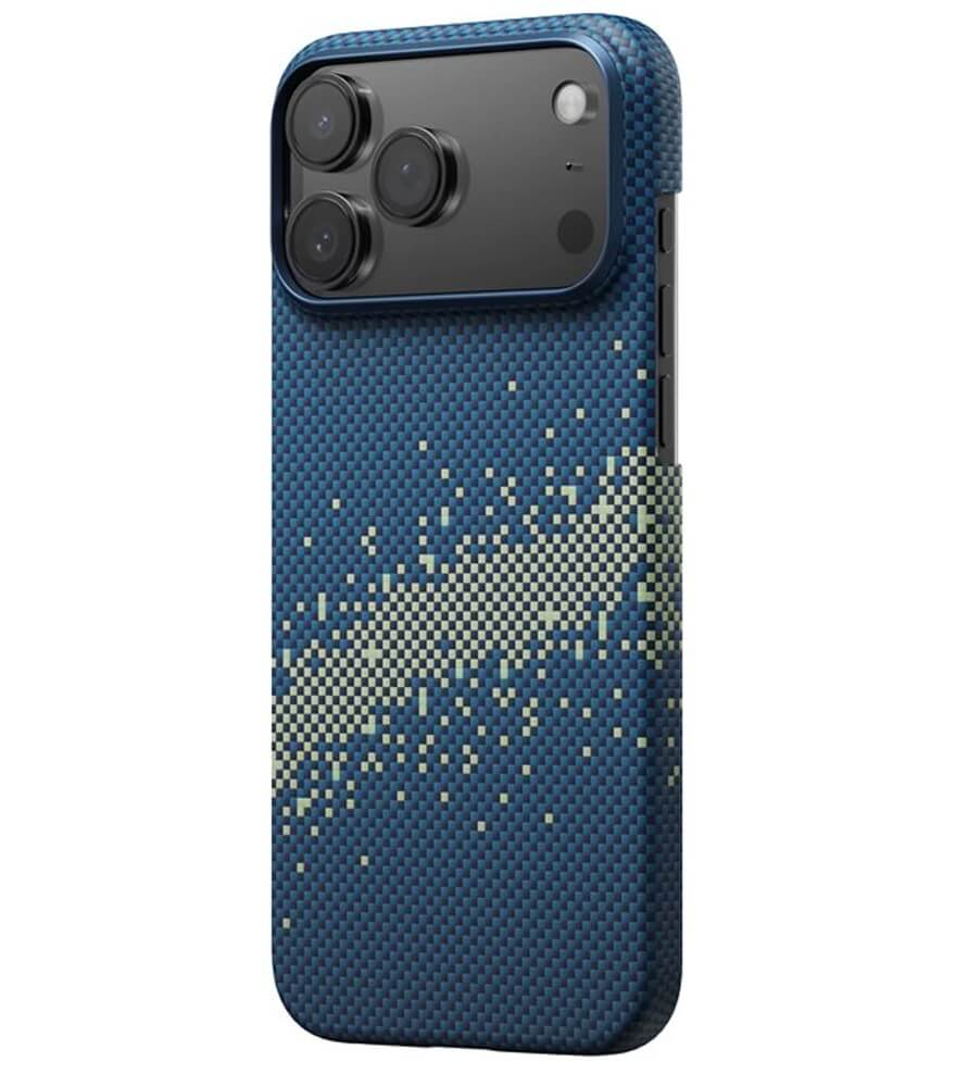 Magsafe Калъф за iPhone 17 Pro Max, Pitaka Edge Milky Way Galaxy Case, Син (4)
