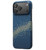 Magsafe Калъф за iPhone 17 Pro Max, Pitaka Edge Milky Way Galaxy Case, Син (4)