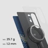 Magsafe Калъф за Samsung S25 Ultra, Pitaka Edge StarPeak Milky Way Galaxy Case, Син (4)