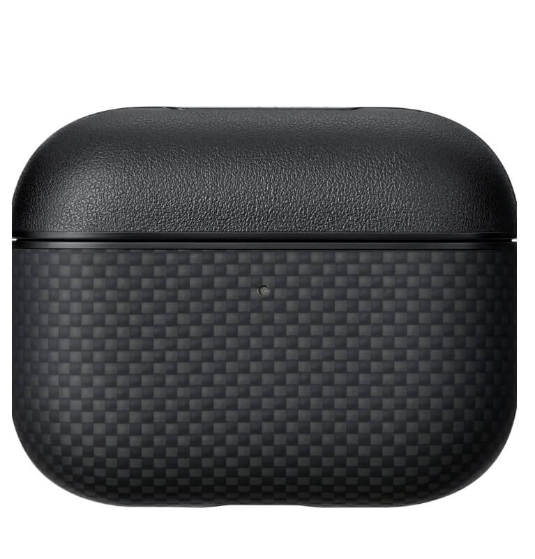 Magsafe Калъф за Apple AirPods Pro 3, Pitaka Aramid Fiber Magnetic Black/Gray Case, Черен