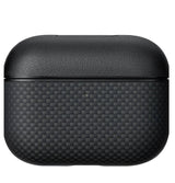 Magsafe Калъф за Apple AirPods Pro 3, Pitaka Aramid Fiber Magnetic Black/Gray Case, Черен