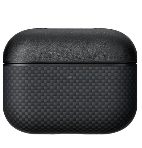 Magsafe Калъф за Apple AirPods Pro 3, Pitaka Aramid Fiber Magnetic Black/Gray Case, Черен