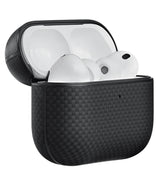 Magsafe Калъф за Apple AirPods Pro 3, Pitaka Aramid Fiber Magnetic Black/Gray Case, Черен (2)