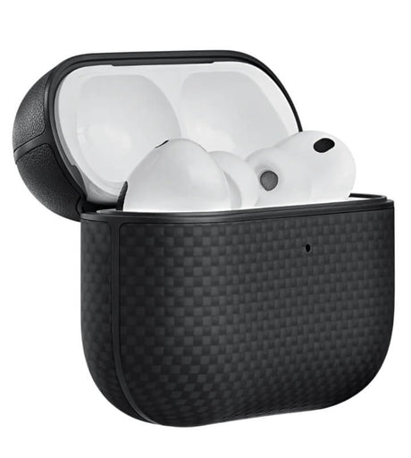 Magsafe Калъф за Apple AirPods Pro 3, Pitaka Aramid Fiber Magnetic Black/Gray Case, Черен (2)
