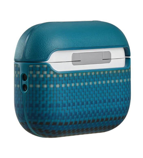 Magsafe Калъф за Apple AirPods Pro 3, Pitaka Aramid Fiber Magnetic Moonrise Case, Син (3)