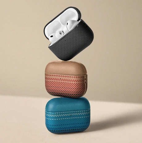 Magsafe Калъф за Apple AirPods Pro 3, Pitaka Aramid Fiber Magnetic Moonrise Case, Син (4)