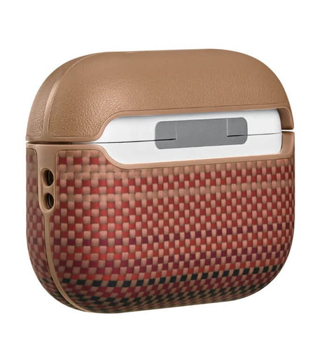 Magsafe Калъф за Apple AirPods Pro 3, Pitaka Aramid Fiber Magnetic Sunset Case, Кафяв (3)