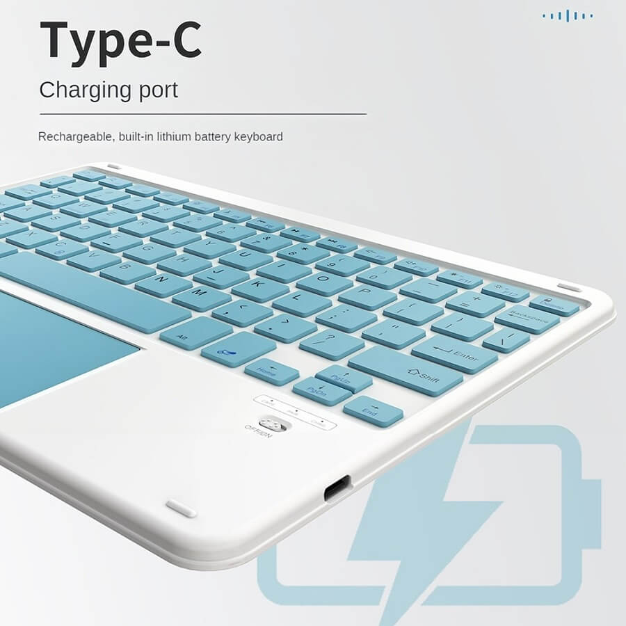 Преносима Безжична Клавиатура с Тъчпад, Slim Wireless Keyboard, Черен (3)