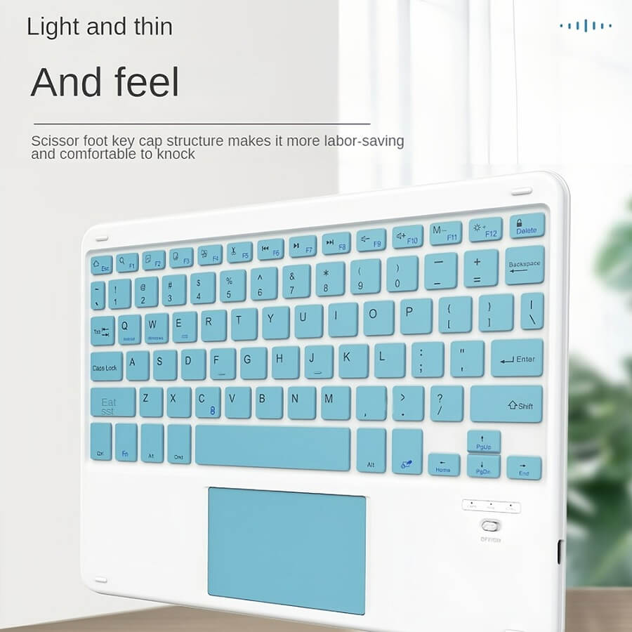 Преносима Безжична Клавиатура с Тъчпад, Slim Wireless Keyboard, Черен (4)