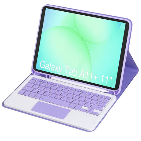 Калъф с Клавиатура за Samsung Tab A11 Plus/ A9 Plus 11", Keyboard TouchPad Case, Лилав (3)