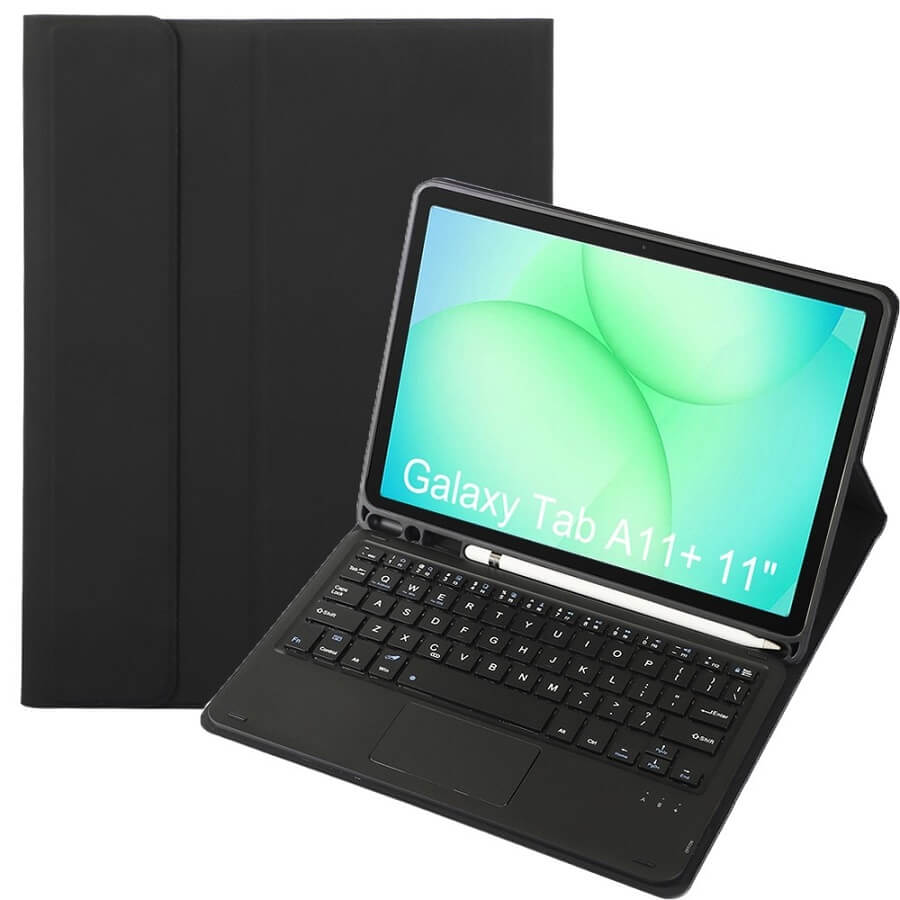 Калъф с Клавиатура за Samsung Tab A11 Plus/ A9 Plus 11", Keyboard TouchPad Case, Черен