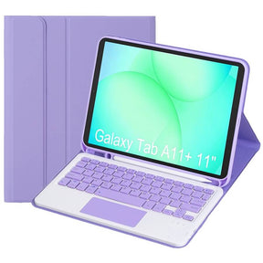 Калъф с Клавиатура за Samsung Tab A11 Plus/ A9 Plus 11", Keyboard TouchPad Case, Лилав