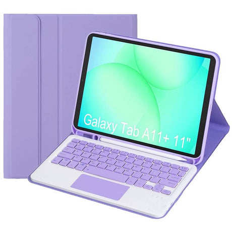 Калъф с Клавиатура за Samsung Tab A11 Plus/ A9 Plus 11", Keyboard TouchPad Case, Лилав