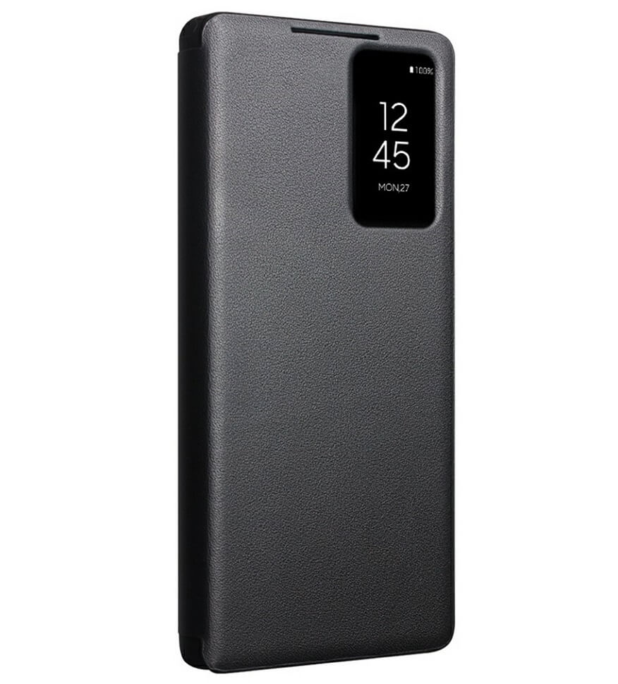Активен Кожен Калъф за Samsung S25 Ultra, Qialino Smart View Book Case, Черен (3)