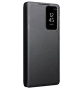 Активен Кожен Калъф за Samsung S25 Ultra, Qialino Smart View Book Case, Черен (3)