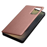 Активен Кожен Калъф за Samsung S25 Ultra, Qialino Smart View Book Case, Кафяв (4)