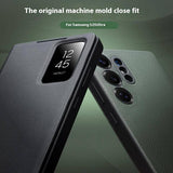 Активен Кожен Калъф за Samsung S25 Ultra, Qialino Smart View Book Case, Зелен (9)