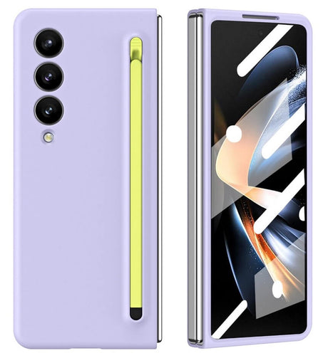 Калъф с Писалка за Samsung Z Fold 4, GKK Stylus Hard Case, Лилав