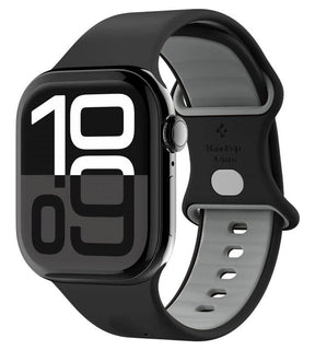 Силиконова Каишка за Apple Watch 42/ 41/ 40mm, Spigen Nano Pop Band, Черен