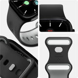 Силиконова Каишка за Apple Watch 42/ 41/ 40mm, Spigen Nano Pop Band, Черен (6)