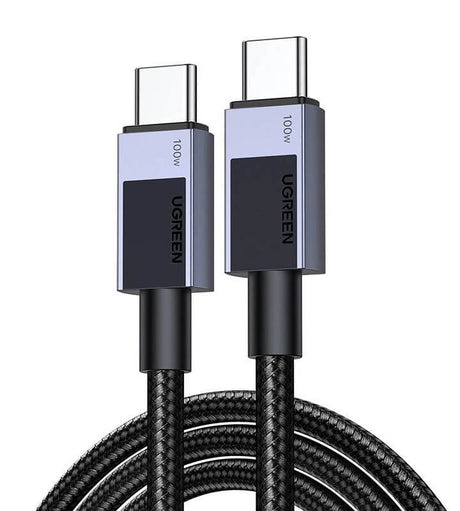 Къс USB-C към USB-C Кабел за Външна Батерия, Ugreen 5A 100W 0.5m, Сив