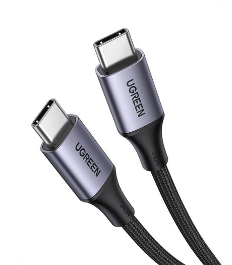 Кабел USB-C to USB-C, Ugreen 240W Woven 1m, Сив (2)
