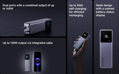 Външна Батерия, Xiaomi 165W 10000 mAh PB1165MI, Сив (7)