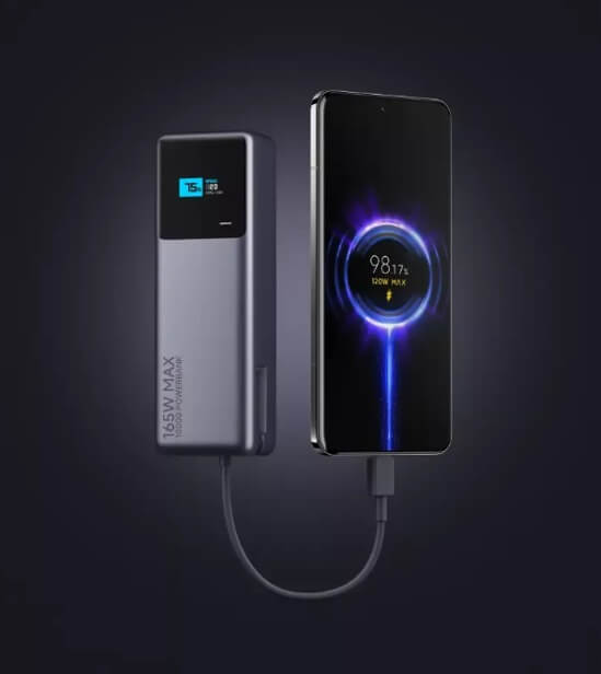 Външна Батерия, Xiaomi 165W 10000 mAh PB1165MI, Сив (6)